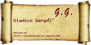 Gladics Gergő névjegykártya